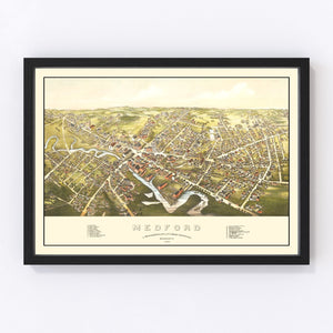 Vintage Map of Medford, Massachusetts 1880