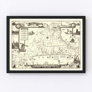 Vintage Map of Martha's Vineyard, 1935