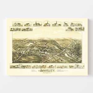 Vintage Map of Shirley, Massachusetts 1892