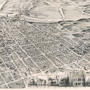 Vintage Map of Ann Arbor, Michigan 1890