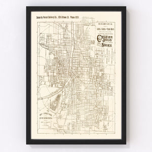 Vintage Map of Grand Rapids, Michigan 1893