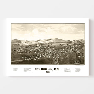 Vintage Map of Warwick, New York 1887