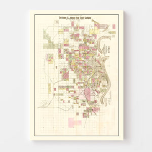 Vintage Map of Omaha, Nebraska 1887