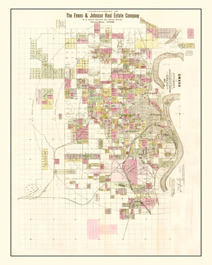 Vintage Map of Omaha, Nebraska 1887