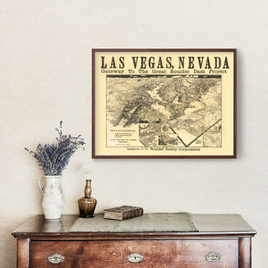 Vintage Map of Las Vegas, Nevada 1932