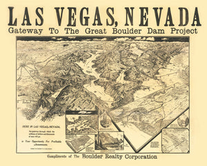 Vintage Map of Las Vegas, Nevada 1932