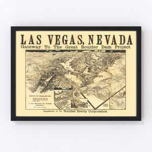 Vintage Map of Las Vegas, Nevada 1932