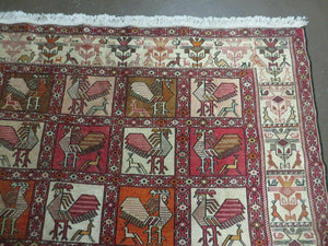 4' X 6' Vintage Russian Kilim Handmade Flat Soumak Weave Silk Wool Rug Organic