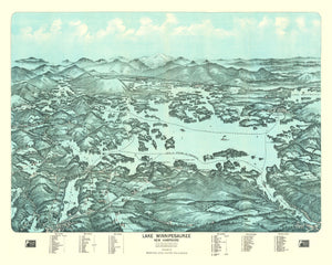 Vintage Map of Lake Winnipesaukee, 1903