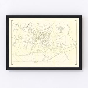 Vintage Map of Princeton, New Jersey 1926