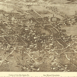 Vintage Map of Santa Fe, New Mexico 1885