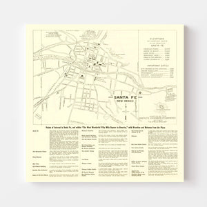 Vintage Map of Santa Fe, New Mexico 1925