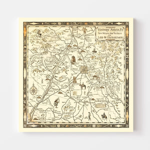 Vintage Map of Santa Fe, New Mexico 1932