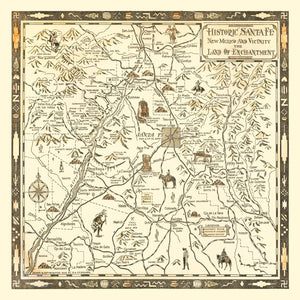 Vintage Map of Santa Fe, New Mexico 1932