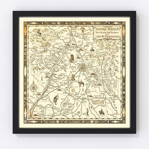 Vintage Map of Santa Fe, New Mexico 1932