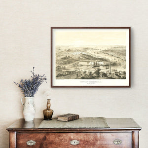Vintage Map of Brooklyn, New York 1855