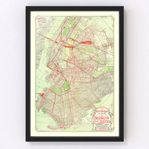 Vintage Map of Brooklyn, New York 1906