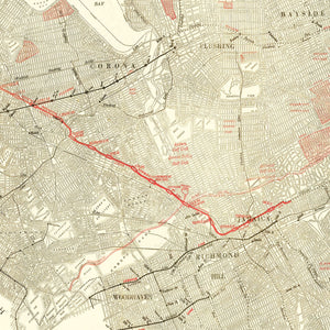Vintage Map of Queens, New York 1937