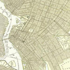 Vintage Map of Brooklyn, New York 1890