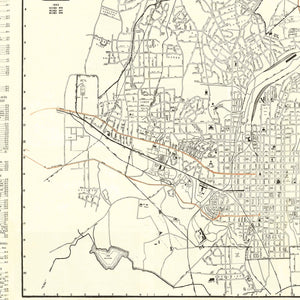 Vintage Map of Raleigh, North Carolina 1948