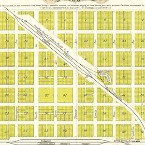 Vintage Map of Grand Forks, North Dakota 1882