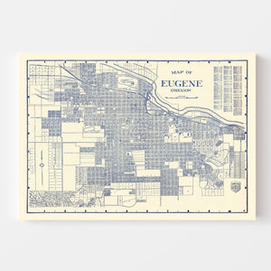 Vintage Map of Eugene, Oregon 1920