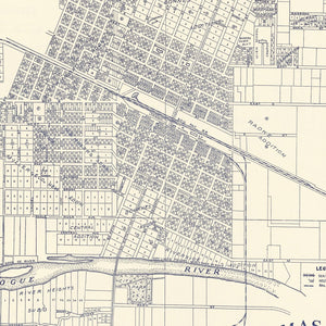 Vintage Map of Grant's Pass, Oregon 1920