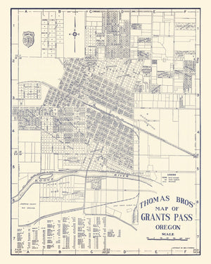 Vintage Map of Grant's Pass, Oregon 1920
