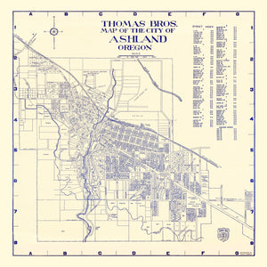 Vintage Map of Ashland, Oregon 1920