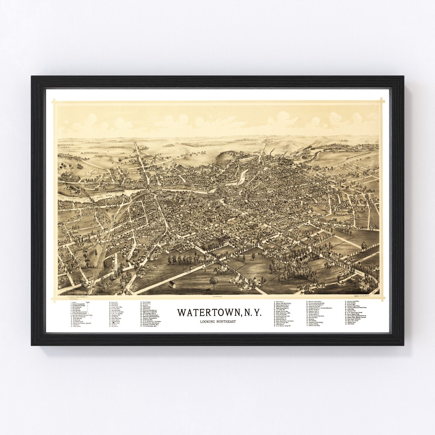 Vintage Map of Watertown, New York 1891