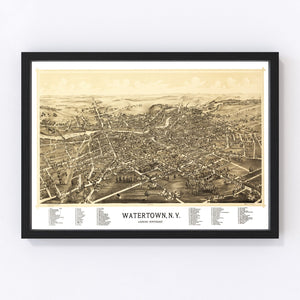 Vintage Map of Watertown, New York 1891