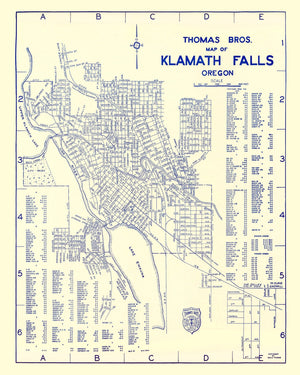 Vintage Map of Klamath Falls, Oregon 1920
