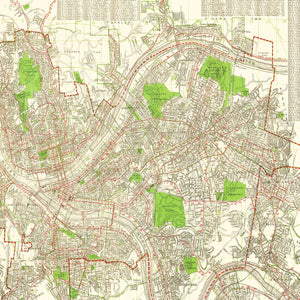 Vintage Map of Pittsburgh, Pennsylvania 1920