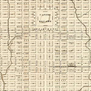Vintage Map of Austin, Texas 1872