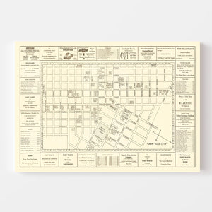 Vintage Map of Fort Worth, Texas 1928