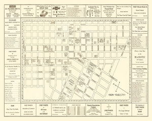 Vintage Map of Fort Worth, Texas 1928