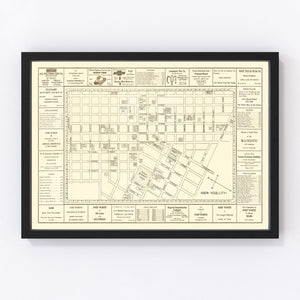 Vintage Map of Fort Worth, Texas 1928