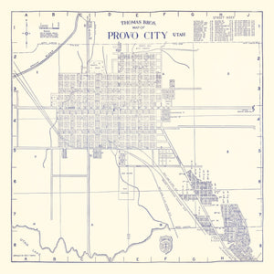 Vintage Map of Provo City, Utah 1920