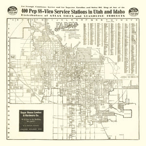 Vintage Map of Salt Lake City, Utah 1926