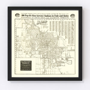 Vintage Map of Salt Lake City, Utah 1926