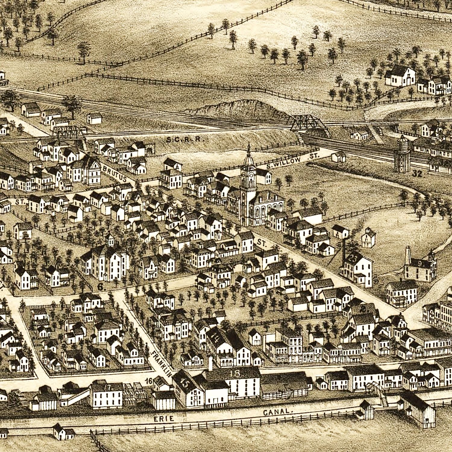 Vintage Map of Weedsport, New York 1885