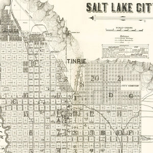 Vintage Map of Salt Lake City, Utah 1888