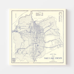 Vintage Map of Salt Lake City, Utah 1920