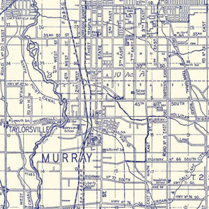 Vintage Map of Salt Lake City, Utah 1920
