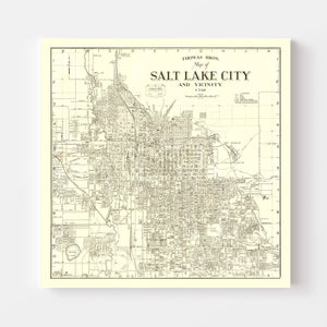 Vintage Map of Salt Lake City, Utah 1935