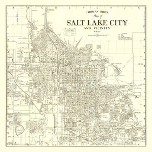 Vintage Map of Salt Lake City, Utah 1935