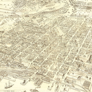 Vintage Map of Burlington, Vermont 1877