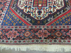 4' X 5.5' Vintage Handmade Turkish Tribal Wool Rug Medallion Nice