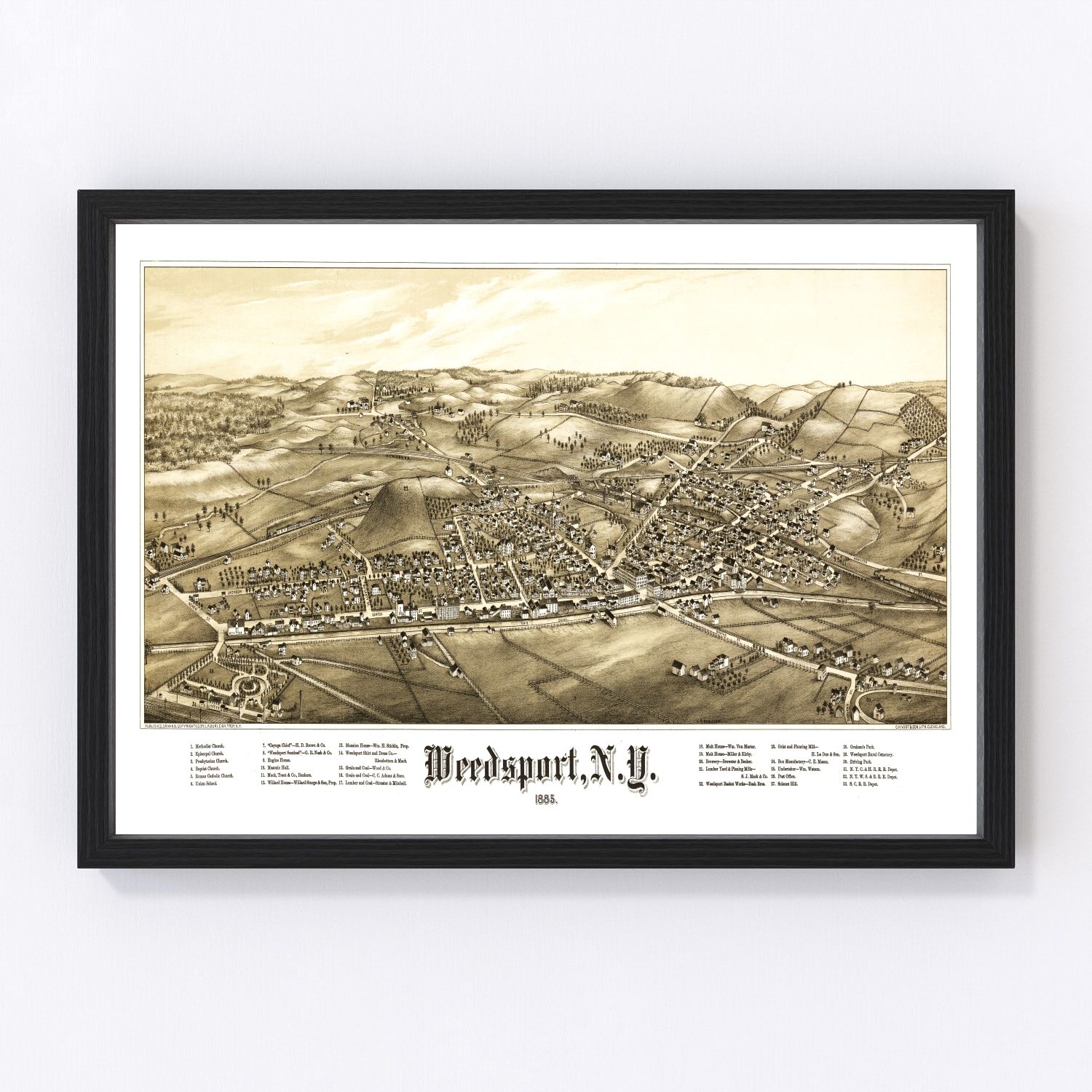 Vintage Map of Weedsport, New York 1885