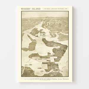 Vintage Map of Whidby Island, 1910